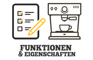 Funktionen & Eigenschaften beim Kaffeevollautomaten Illustration